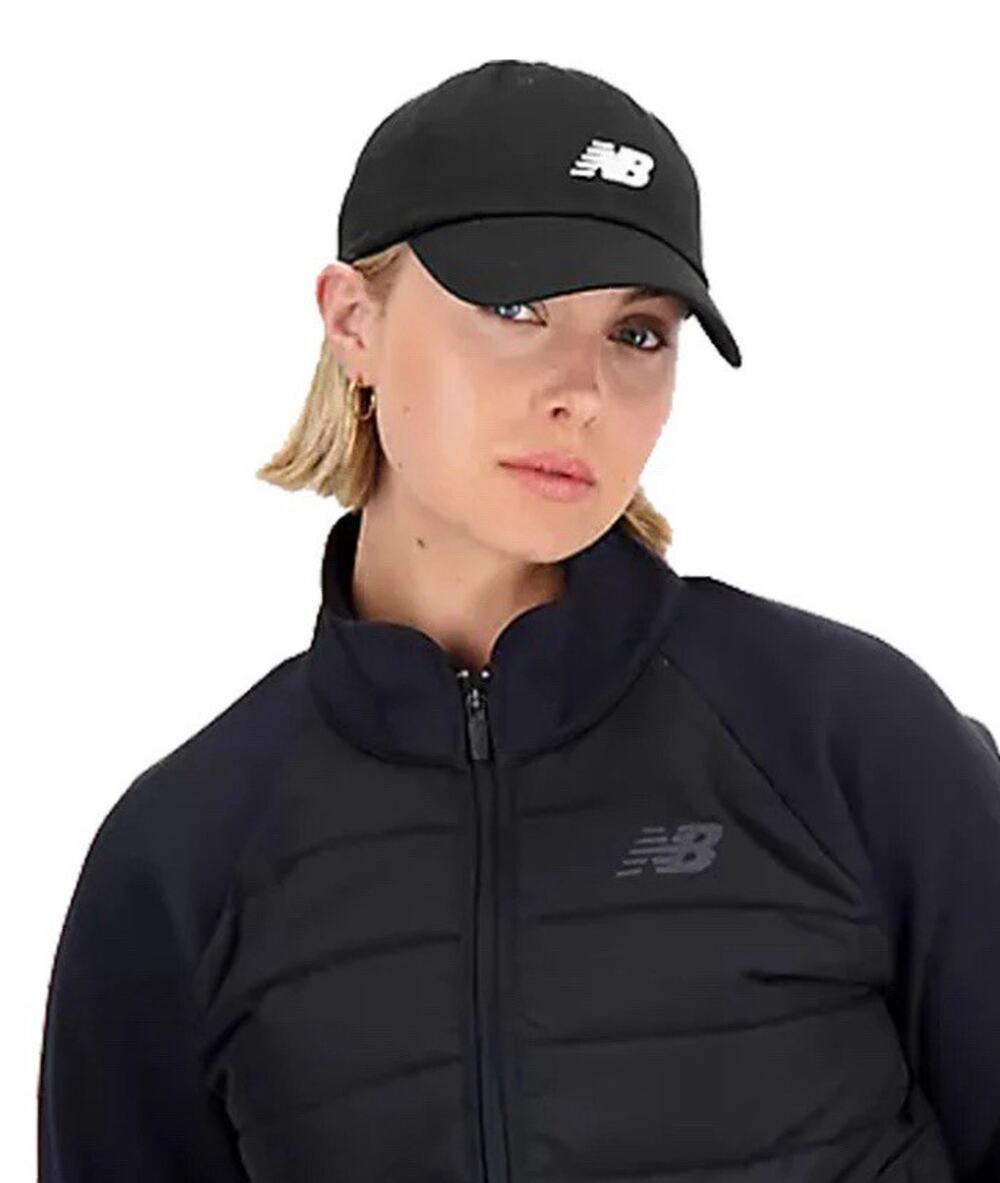 New Balance 6 Panel Classic Fit Black Hat With White Logo